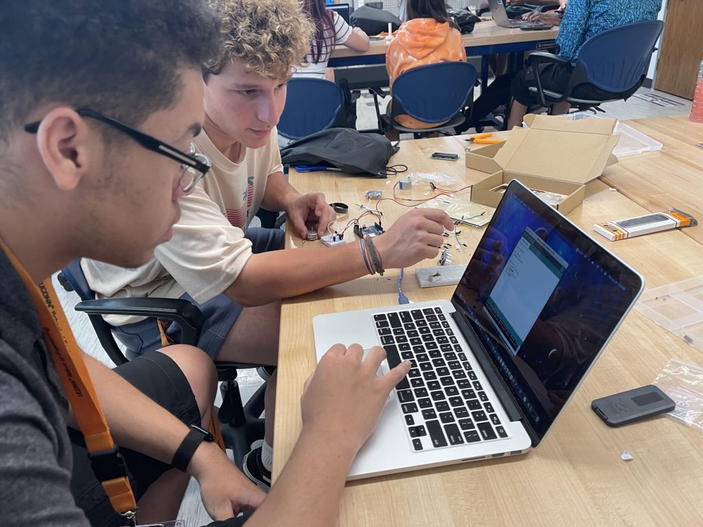 students working on laptops