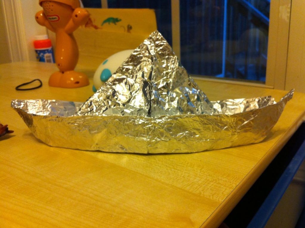 aluminum foil made boat