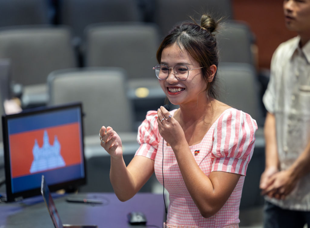 Society of Asian Scientists and Engineer member doing a presentation