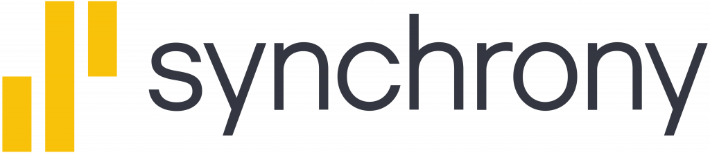 The yellowand gray logo for synchrony